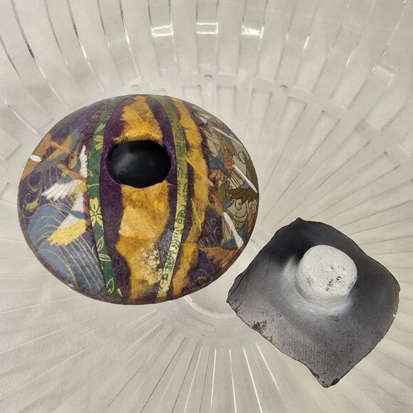 Studio Pottery Abstract Eagles Papier Mache Lidded Jar Urn Pot Signed Kiste - Picture 2 of 12